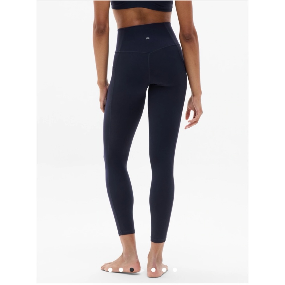 Athleta Salutations Stash 7/8 Leggings Tights Navy Blue Small High Rise - Picture 3 of 9